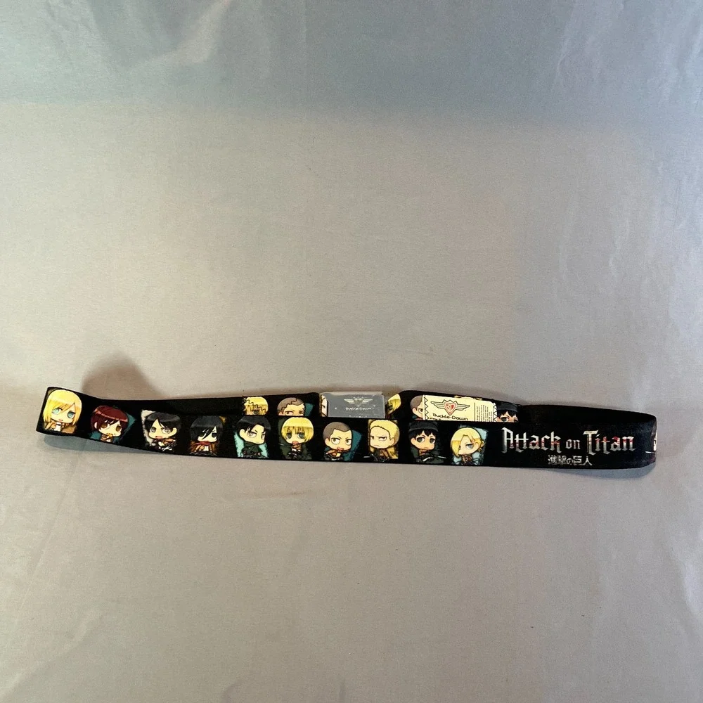 Buckle-Down Buckle-Up with Buckle-Down Attack on Titan Belt Unisex Multicolor